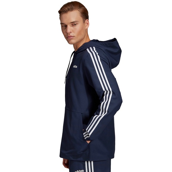 men's adidas essential striped windbreaker